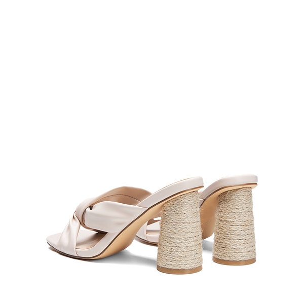 Square Toe Espadrille Heel Sandals - NUDE - 5